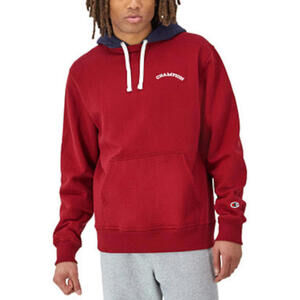 NEW Champion Colorblock Powerblend Hoodie X Cardinal Red Navy Blue Y2K 90s